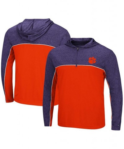 Men's Orange, Heathered Purple Clemson Tigers Flick Quarter-Zip Hoodie Windshirt $35.39 Sweatshirt