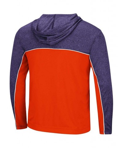 Men's Orange, Heathered Purple Clemson Tigers Flick Quarter-Zip Hoodie Windshirt $35.39 Sweatshirt