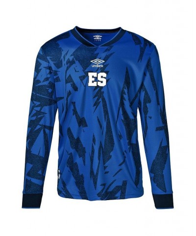 Men's Blue El Salvador National Team 2023 Home Replica Long Sleeve Jersey $60.00 Jersey