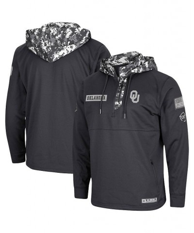 Men's Charcoal Oklahoma Sooners OHT Military-Inspired Appreciation Digi Camo Quarter-Zip Hoodie $34.85 Sweatshirt