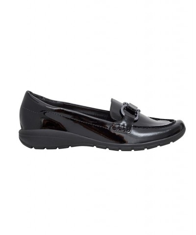 Women's Avienta Slip-on Casual Flat Loafers Black $45.39 Shoes