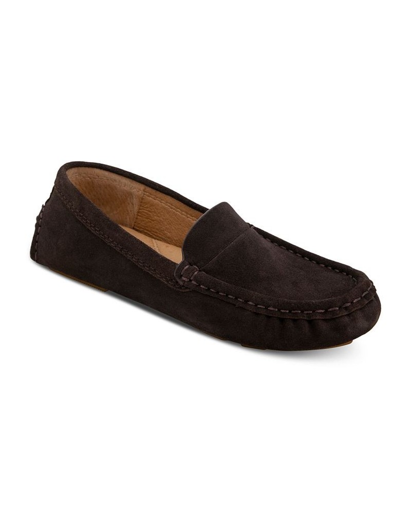 Women's Mina Driving Loafer Flats Brown $90.65 Shoes