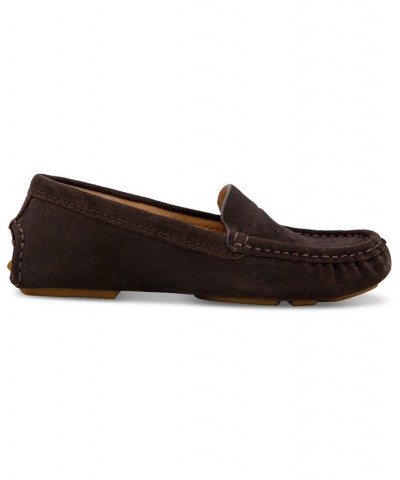 Women's Mina Driving Loafer Flats Brown $90.65 Shoes