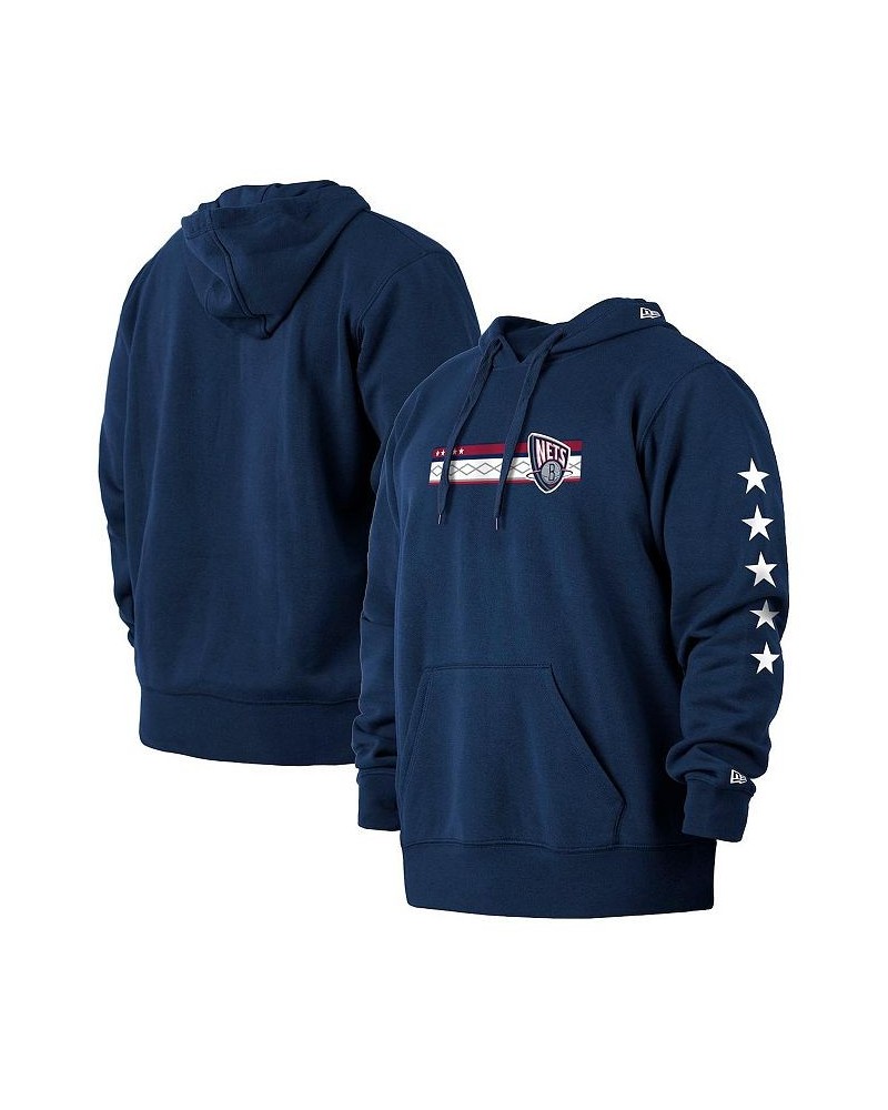 Men's Navy Brooklyn Nets 2021/22 City Edition Big and Tall Pullover Hoodie $30.36 Sweatshirt