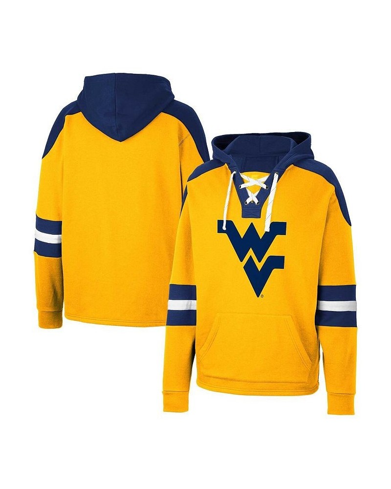 Men's Gold West Virginia Mountaineers Lace-Up 4.0 Pullover Hoodie $33.00 Sweatshirt