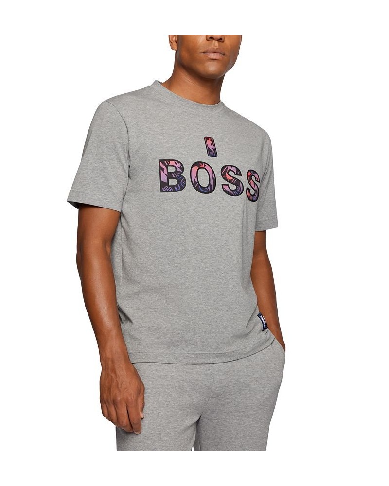 BOSS Men's NBA Stretch-Cotton T-Shirt Gray $46.06 T-Shirts