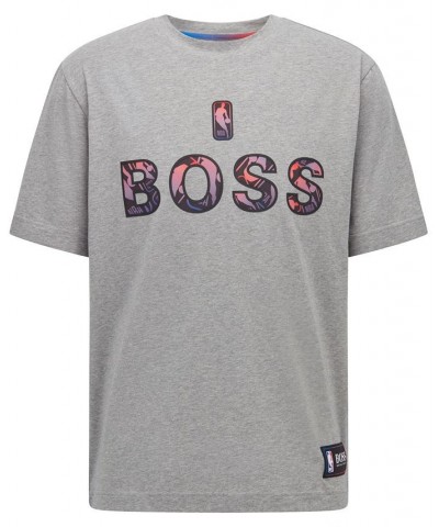 BOSS Men's NBA Stretch-Cotton T-Shirt Gray $46.06 T-Shirts