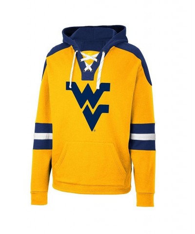 Men's Gold West Virginia Mountaineers Lace-Up 4.0 Pullover Hoodie $33.00 Sweatshirt