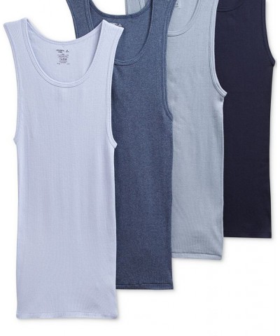 Men's Cotton A-shirt Tank Top, Pack of 4 Brown $11.97 Undershirt