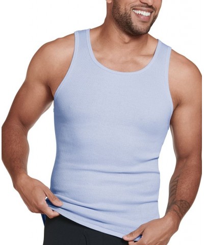 Men's Cotton A-shirt Tank Top, Pack of 4 Brown $11.97 Undershirt