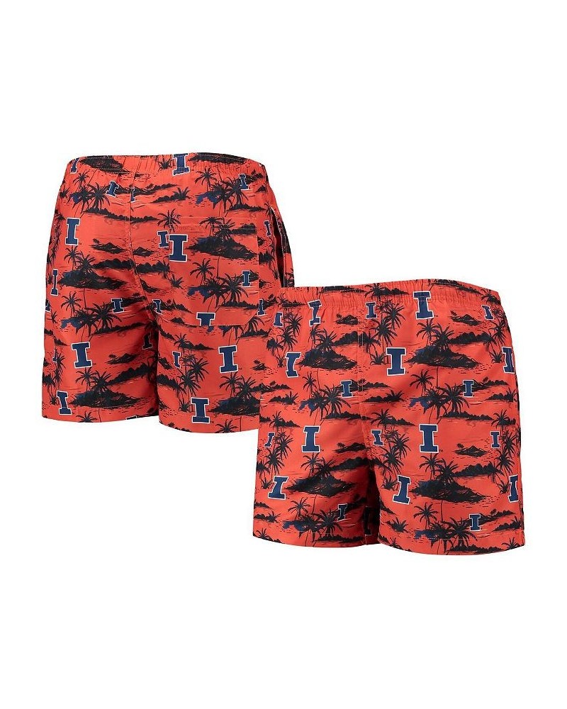 Men's Orange Illinois Fighting Illini Island Palm Swim Trunks $19.27 Swimsuits