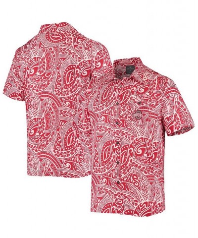 Men's Scarlet Ohio State Buckeyes Make Like A Tree Camp Button-Up Shirt $33.05 Shirts