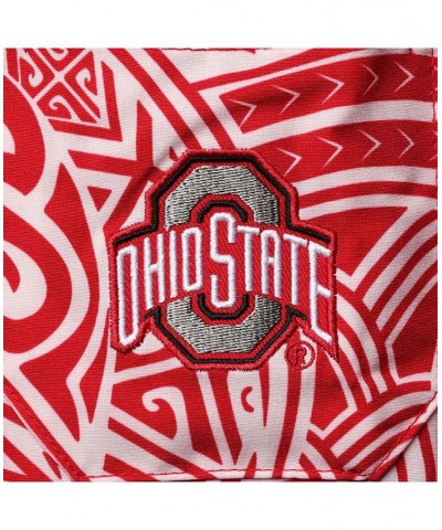 Men's Scarlet Ohio State Buckeyes Make Like A Tree Camp Button-Up Shirt $33.05 Shirts