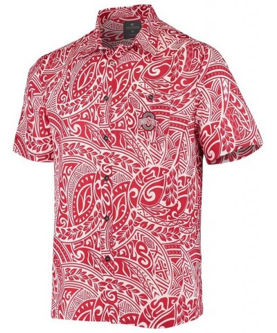 Men's Scarlet Ohio State Buckeyes Make Like A Tree Camp Button-Up Shirt $33.05 Shirts