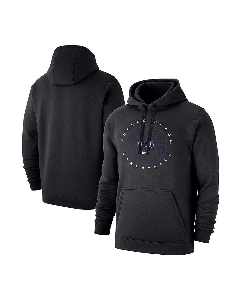 Men's Black TCU Horned Frogs Basketball Icon Club Fleece Pullover Hoodie $39.95 Sweatshirt