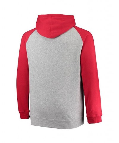 Men's Branded Heathered Gray, Red Washington Capitals Big and Tall Raglan Pullover Hoodie $31.05 Sweatshirt