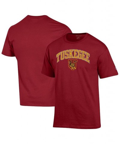 Men's Crimson Tuskegee Golden Tigers Arch Over Logo T-shirt $15.59 T-Shirts