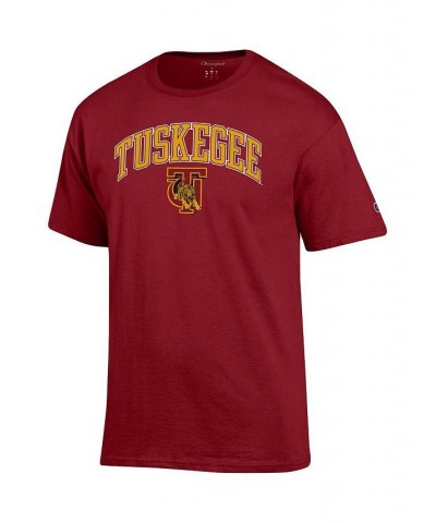 Men's Crimson Tuskegee Golden Tigers Arch Over Logo T-shirt $15.59 T-Shirts