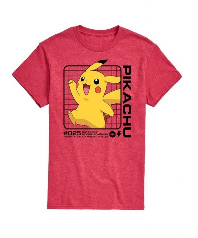 Men's Pokemon Pikachu Grid T-shirt Red $17.50 T-Shirts