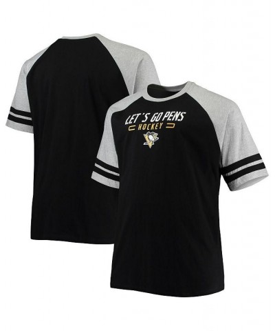 Men's Black Pittsburgh Penguins Big and Tall Raglan T-shirt $25.99 T-Shirts