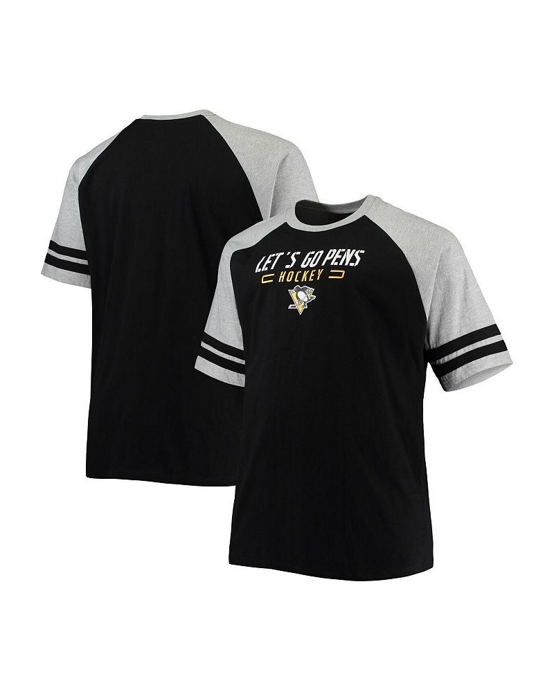 Men's Black Pittsburgh Penguins Big and Tall Raglan T-shirt $25.99 T-Shirts