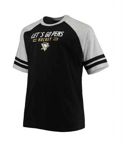 Men's Black Pittsburgh Penguins Big and Tall Raglan T-shirt $25.99 T-Shirts