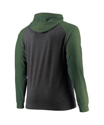 Men's Branded Green and Heathered Charcoal Green Bay Packers Big and Tall Lightweight Raglan Pullover Hoodie $32.39 Sweatshirt