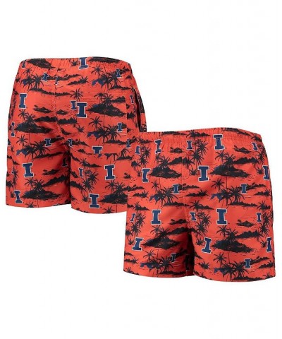 Men's Orange Illinois Fighting Illini Island Palm Swim Trunks $19.27 Swimsuits