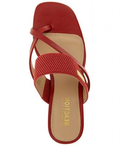 Women's Morhaa Cross Wedge Sandals Red $36.49 Shoes