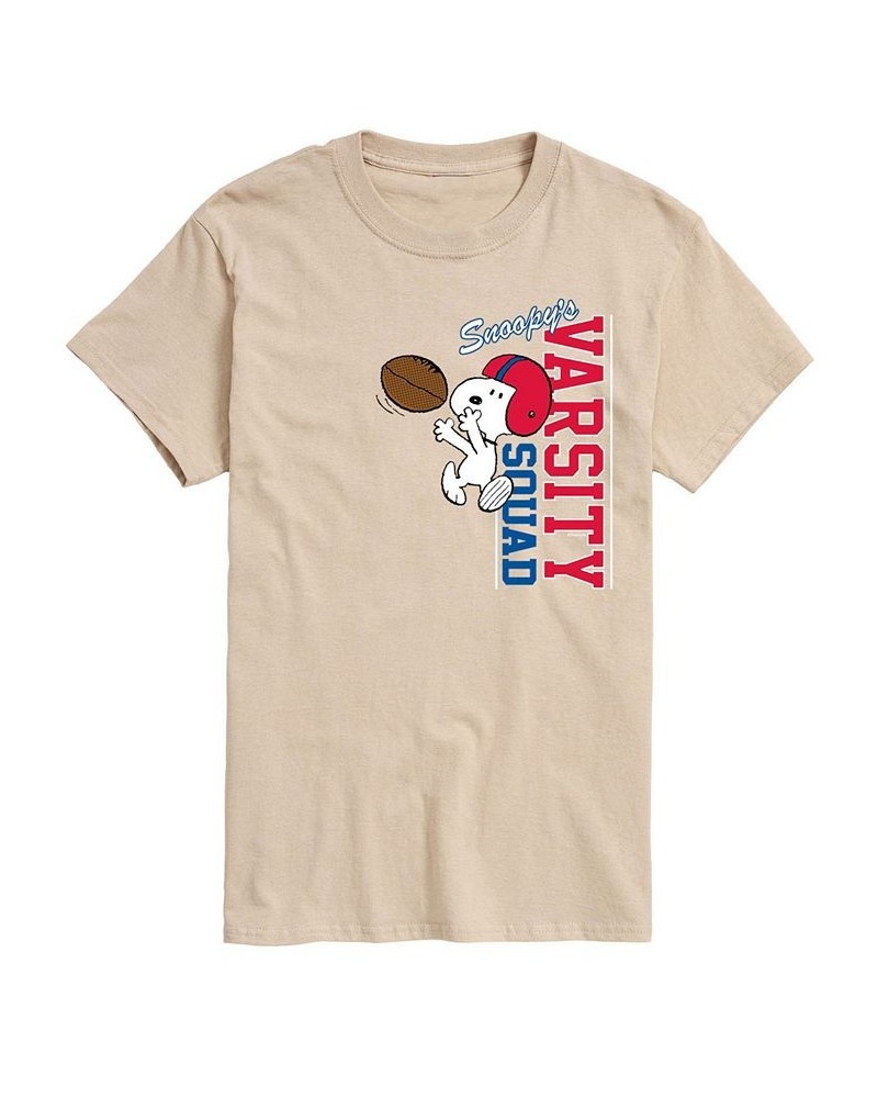 Men's Short Sleeve Peanuts Varsity Sports T-shirt Tan/Beige $17.15 T-Shirts