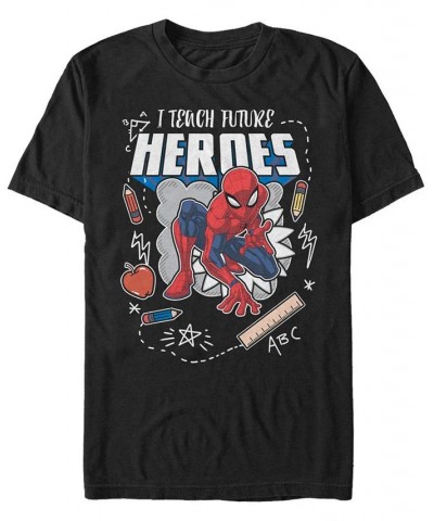 Marvel Men's Spider-Man I Teach Future Heroes Short Sleeve T-Shirt Black $18.89 T-Shirts