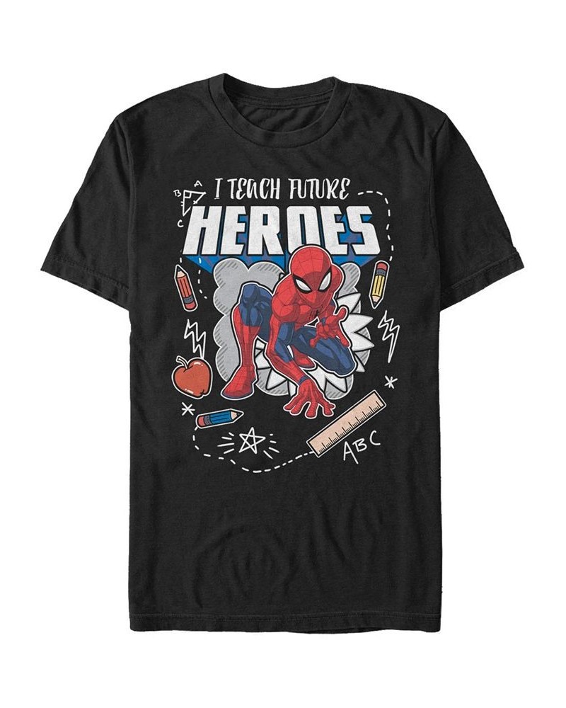 Marvel Men's Spider-Man I Teach Future Heroes Short Sleeve T-Shirt Black $18.89 T-Shirts