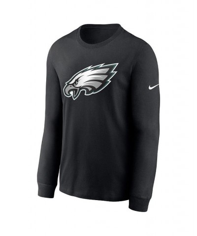 Men's Black Philadelphia Eagles Primary Team Logo Long Sleeve T-shirt $20.50 T-Shirts