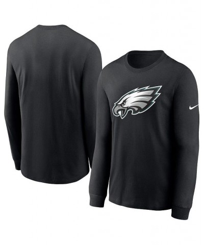 Men's Black Philadelphia Eagles Primary Team Logo Long Sleeve T-shirt $20.50 T-Shirts