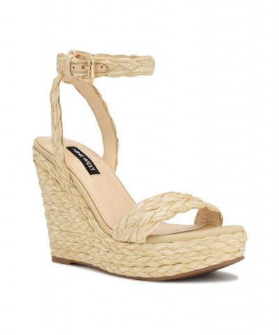 Women's Henri Round Toe Woven Wedge Sandals PD02 $33.79 Shoes