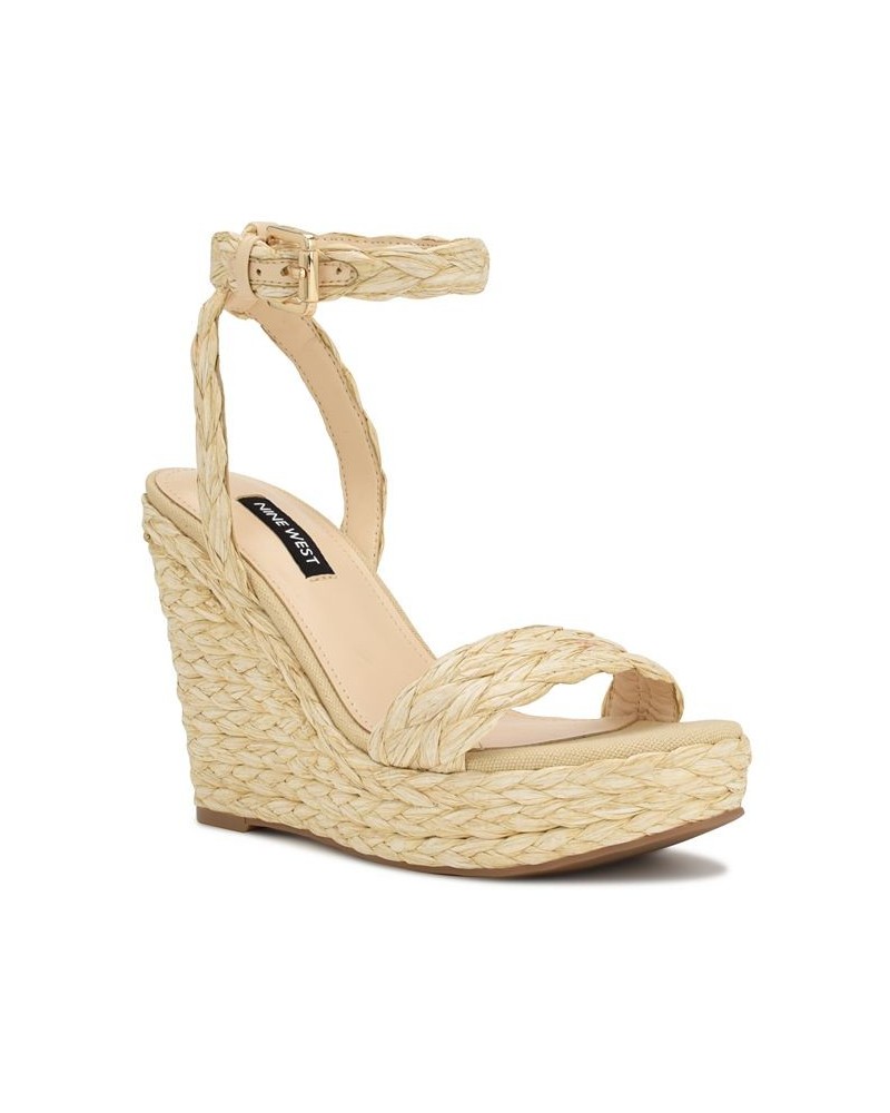 Women's Henri Round Toe Woven Wedge Sandals PD02 $33.79 Shoes