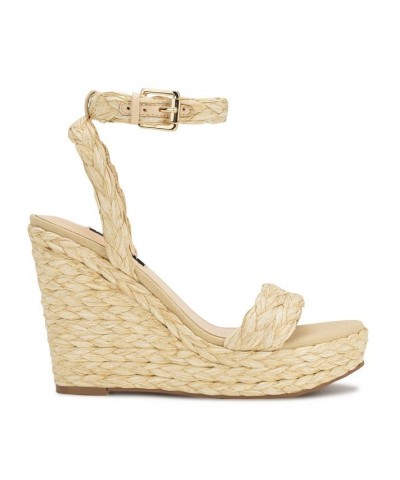 Women's Henri Round Toe Woven Wedge Sandals PD02 $33.79 Shoes