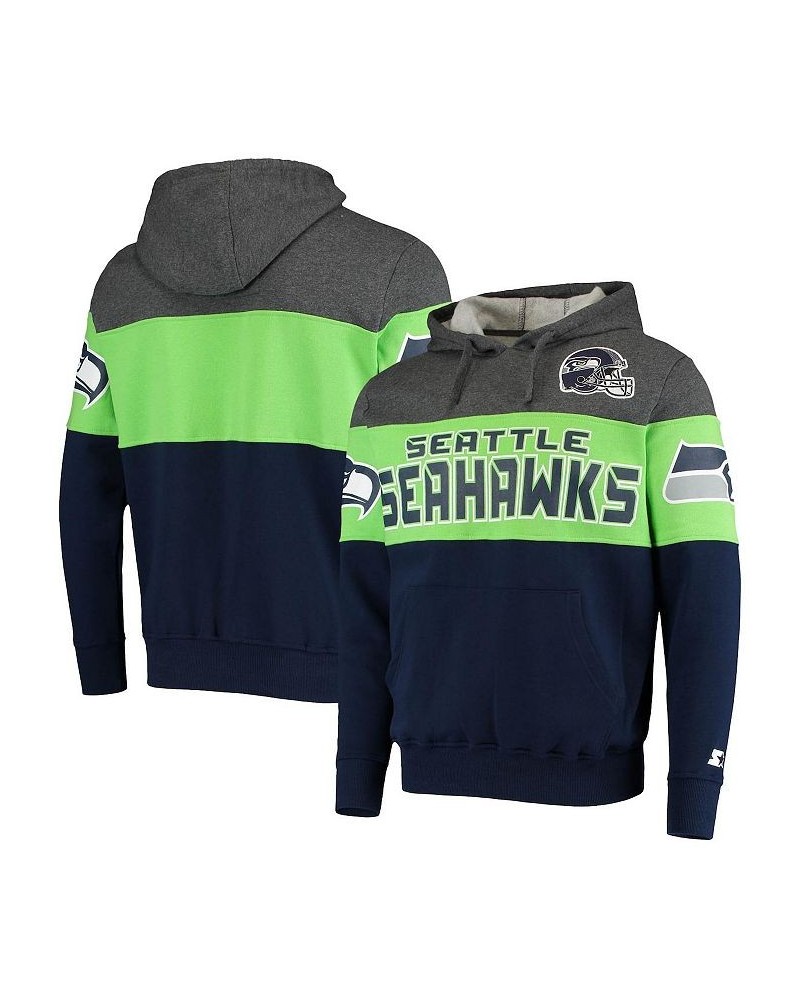 Men's Heathered Gray, Neon Green Seattle Seahawks Extreme Fireballer Pullover Hoodie $32.34 Sweatshirt