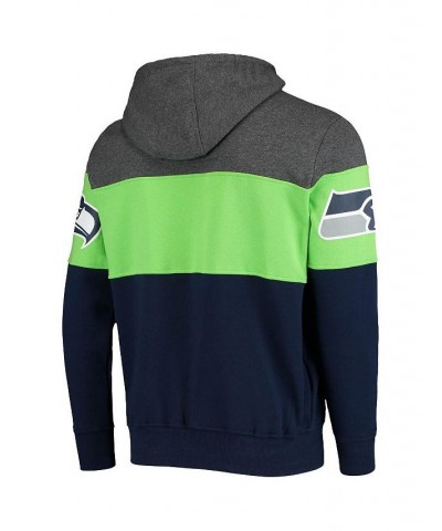 Men's Heathered Gray, Neon Green Seattle Seahawks Extreme Fireballer Pullover Hoodie $32.34 Sweatshirt