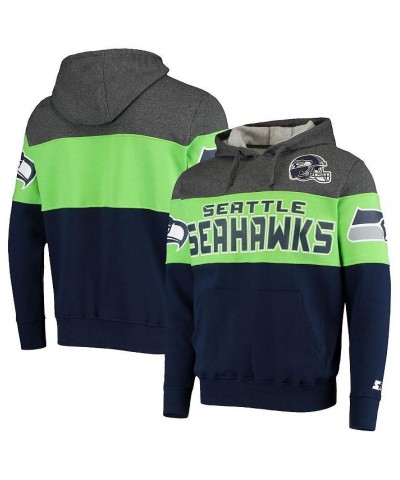 Men's Heathered Gray, Neon Green Seattle Seahawks Extreme Fireballer Pullover Hoodie $32.34 Sweatshirt