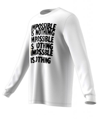 Men's Impossible Crewneck Long-Sleeve Graphic T-Shirt White $22.00 T-Shirts