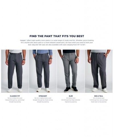 Men's Premium No Iron Khaki Classic Fit Flat Front Hidden Expandable Waist Pant Navy $30.79 Pants