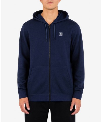 Men's Icon Chest Logo Full Zip Hooded Sweatshirt Obsidian $34.45 Sweatshirt