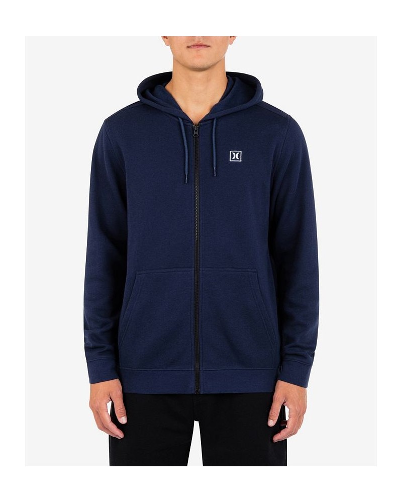 Men's Icon Chest Logo Full Zip Hooded Sweatshirt Obsidian $34.45 Sweatshirt