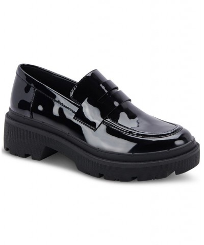 Women's Saanvi Waterproof Penny Loafers Black $45.87 Shoes