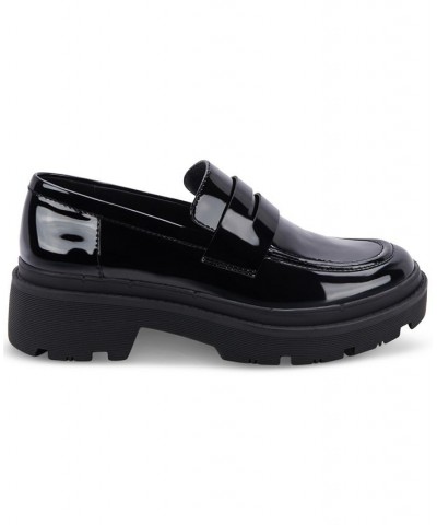 Women's Saanvi Waterproof Penny Loafers Black $45.87 Shoes