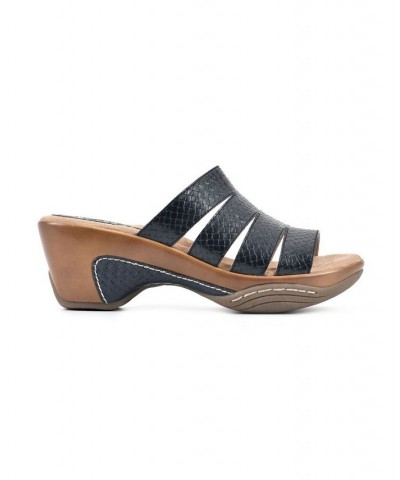 Women's Valora Clog Slide Sandals Black $31.60 Shoes