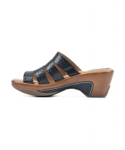 Women's Valora Clog Slide Sandals Black $31.60 Shoes