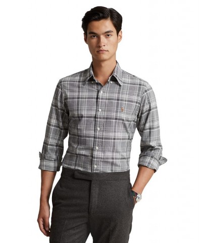 Men's Classic-Fit Plaid Oxford Shirt PD01 $58.05 Shirts