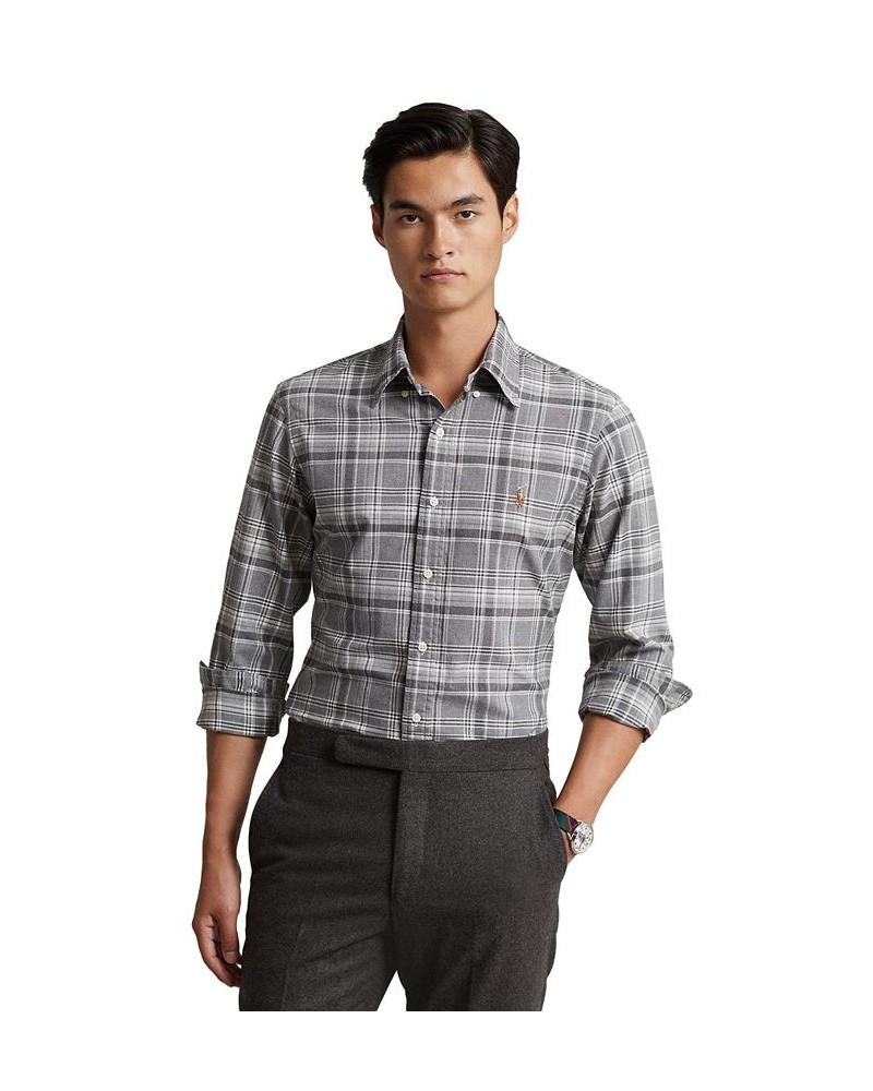 Men's Classic-Fit Plaid Oxford Shirt PD01 $58.05 Shirts